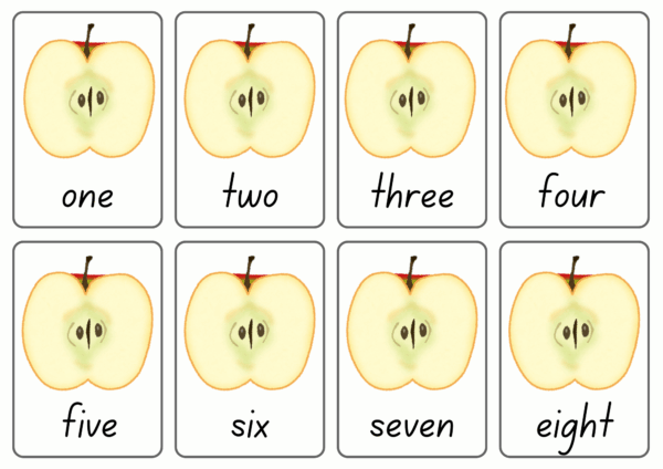 Apple Themed Numbers 1-8 Card Kit - Image 5