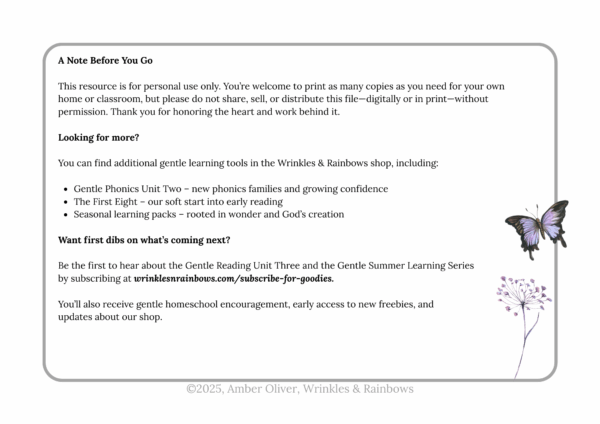 Gentle Phonics Unit One - at, et, ed, et - Image 2