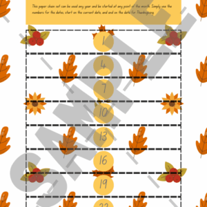 Thanksgiving Paper Chaing Countdown