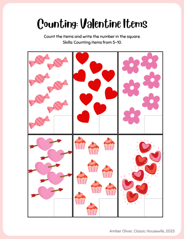 Free Valentine’s Day Preschool Worksheets 2 - Image 6