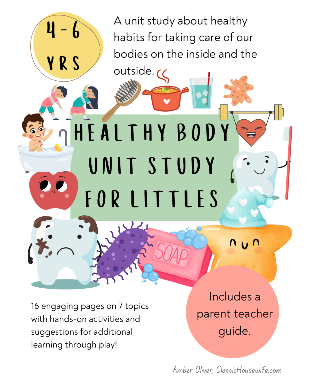 healthy habits body unit study preschool homeschool