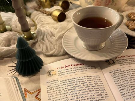 cozy advent reading with Bible