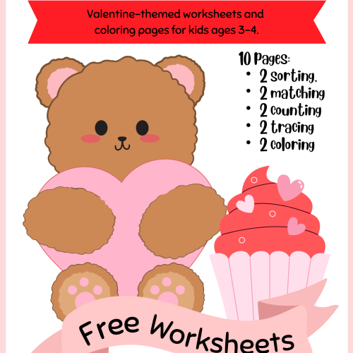 Free Valentine’s Day Preschool Worksheets 1