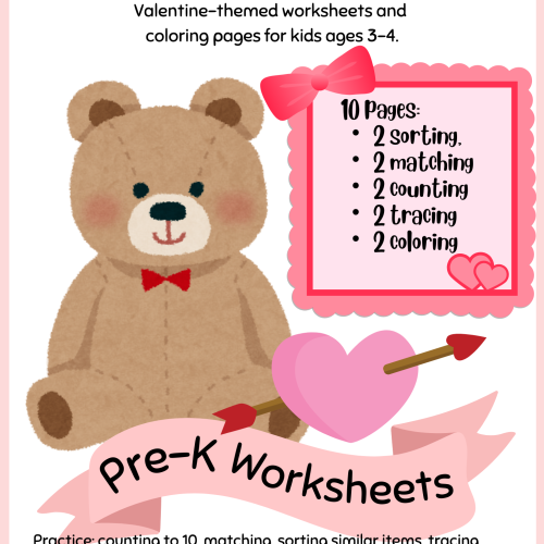 Free Valentine’s Day Preschool Worksheets 2